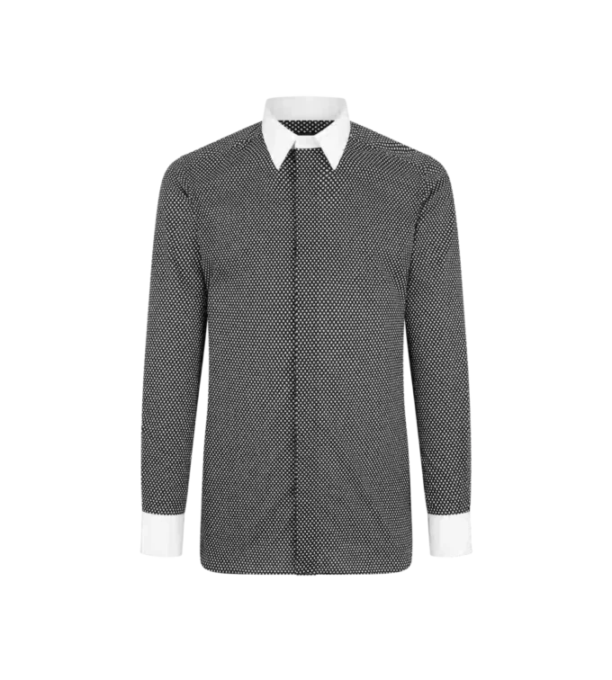 Chemise classique en coton à imprimé diamant