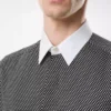 Chemise classique en coton à imprimé diamant