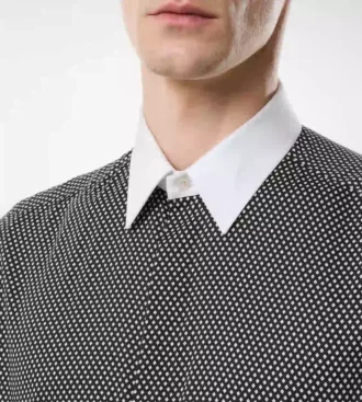 Chemise classique en coton à imprimé diamant