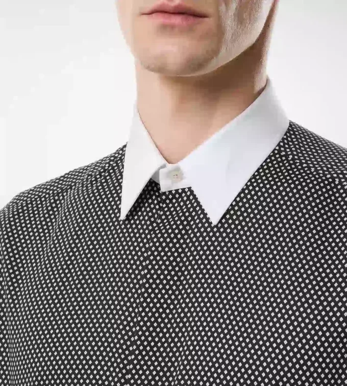 Chemise classique en coton à imprimé diamant