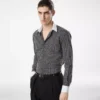 Chemise classique en coton à imprimé diamant