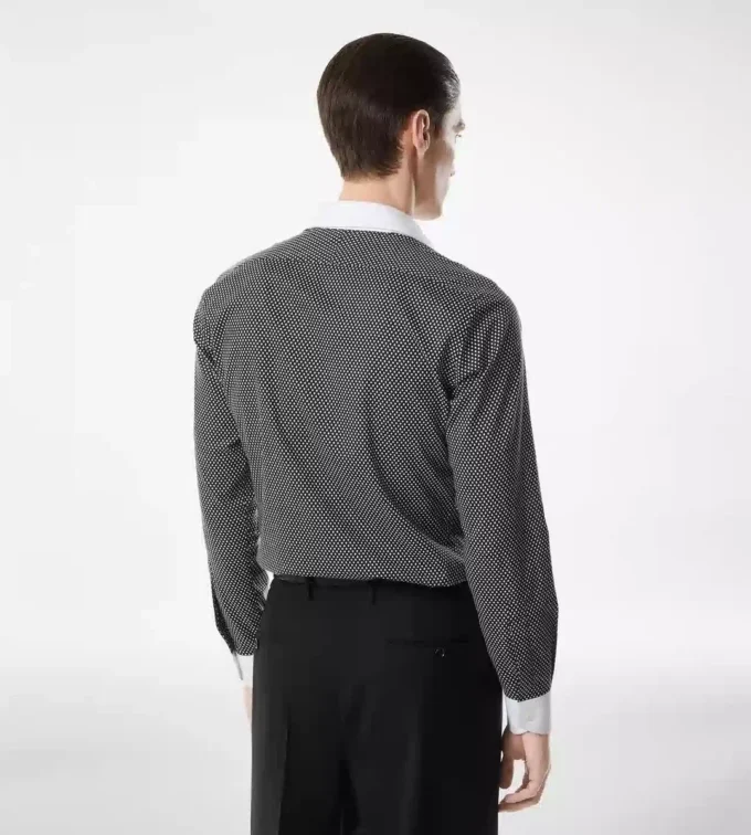 Chemise classique en coton à imprimé diamant