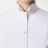 Chemise courte en popeline de coton et soie mélangés Chemise courte en popeline de coton et soie mélangés