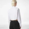 Chemise courte en popeline de coton et soie mélangés Chemise courte en popeline de coton et soie mélangés
