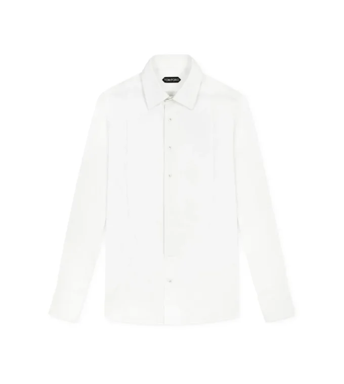Chemise de soirée slim fit en voile cocktail