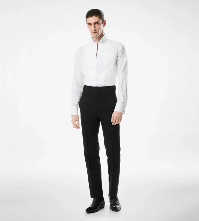 Chemise de soirée slim fit en voile cocktail