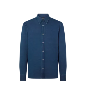 Chemise en coton indigo