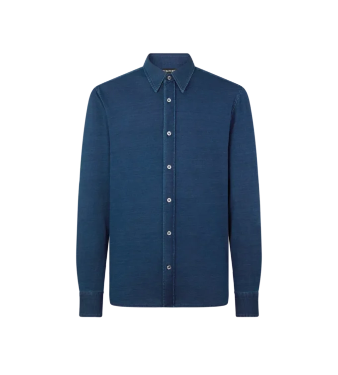 Chemise en coton indigo