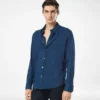 Chemise en coton indigo