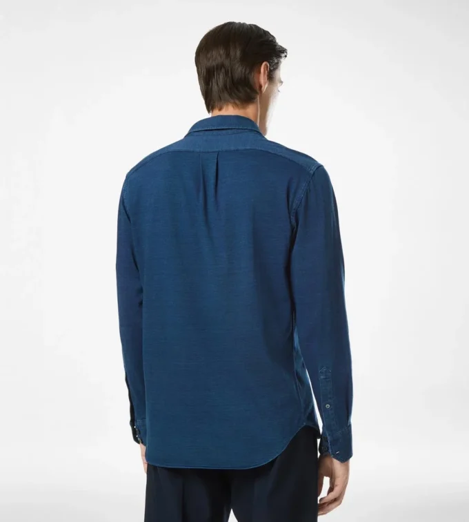 Chemise en coton indigo