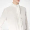 Chemise en crêpe de Chine de soie avec détails plissés Chemise en crêpe de Chine de soie avec détails plissés