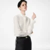 Chemise en crêpe de Chine de soie avec détails plissés Chemise en crêpe de Chine de soie avec détails plissés