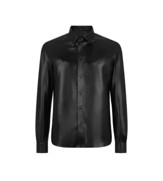 Chemise en cuir nappa plongé souple