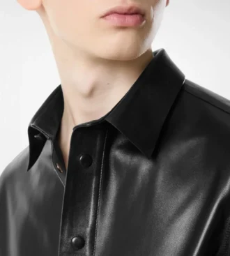Chemise en cuir nappa plongé souple