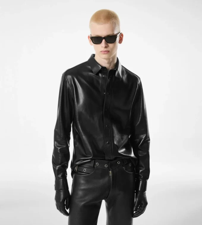 Chemise en cuir nappa plongé souple Chemise en cuir nappa plongé souple