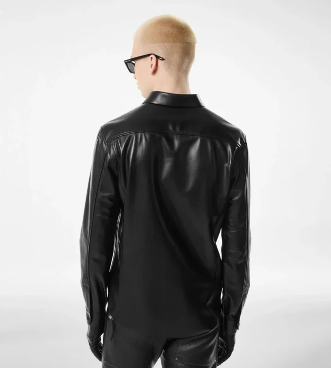 Chemise en cuir nappa plongé souple Chemise en cuir nappa plongé souple