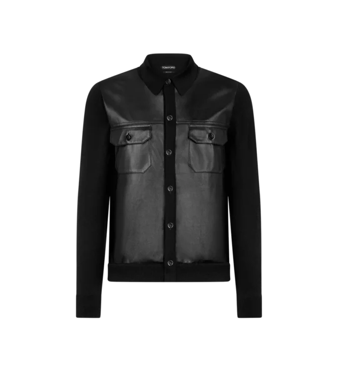 Chemise en cuir sur le devant