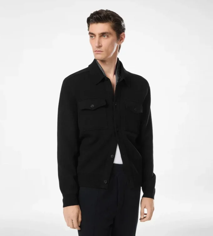 Chemise en laine et cachemire double face Chemise en laine et cachemire double face