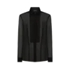Chemise en mousseline de soie avec plastron