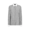 Chemise en soie rayée avec détails contrastés Chemise en soie rayée avec détails contrastés