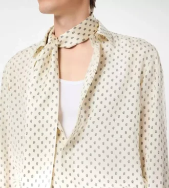Chemise fluide en crêpe de Chine à imprimé cachemire