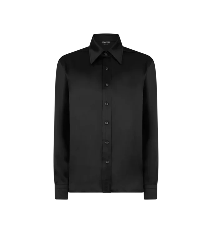 Chemise fluide en soie charmeuse