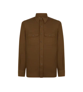 Chemise militaire en coton et lin