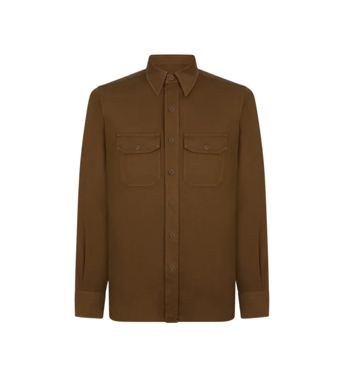 Chemise militaire en coton et lin Chemise militaire en coton et lin