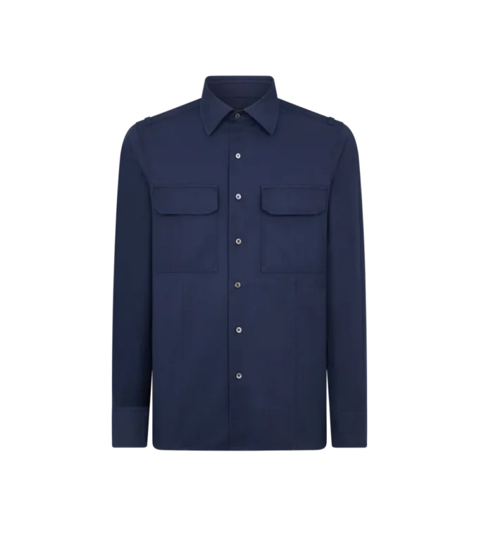 Chemise militaire en coton sergé Chemise militaire en coton sergé