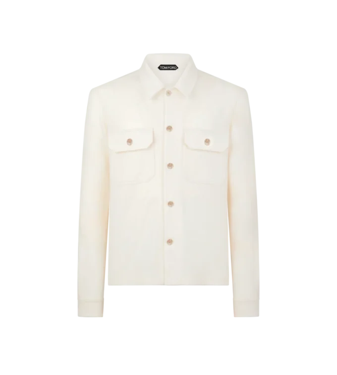Chemise à poche poitrine en cachemire