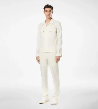 Chemise à poche poitrine en cachemire