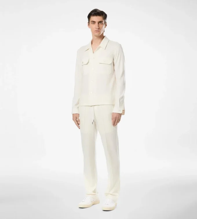 Chemise à poche poitrine en cachemire