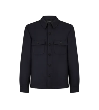 Chemise à poche poitrine en laine légère