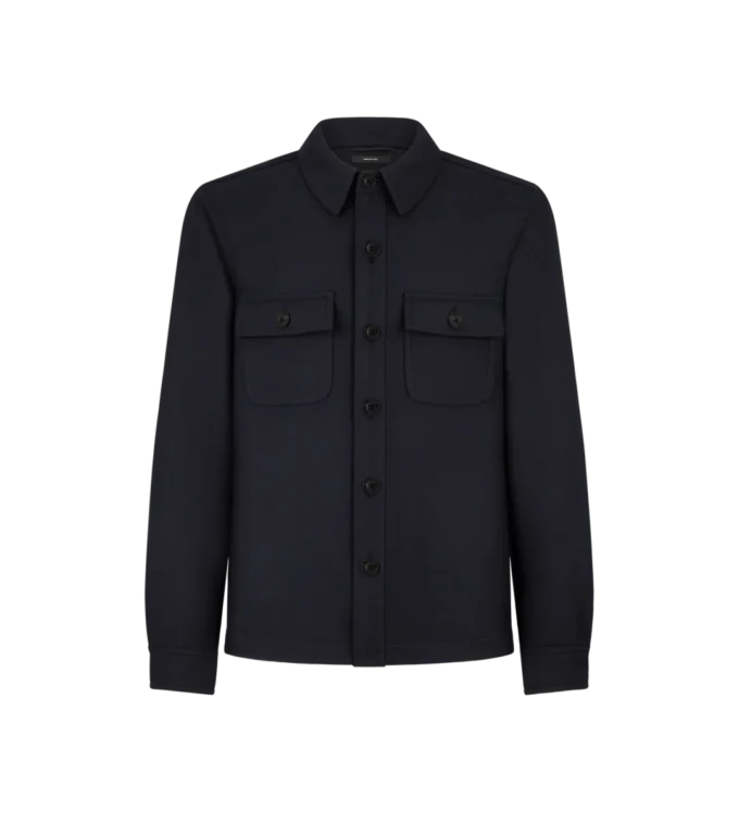 Chemise à poche poitrine en laine légère Chemise à poche poitrine en laine légère