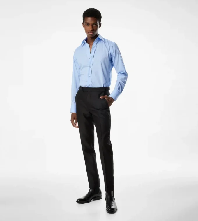 Chemise slim en popeline