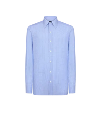 Chemise slim fit à carreaux en sergé