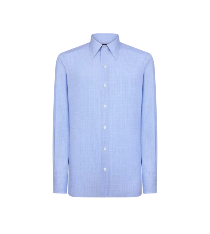 Chemise slim fit à carreaux en sergé