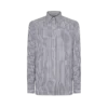 Chemise slim fit en coton et soie à rayures Chemise slim fit en coton et soie à rayures
