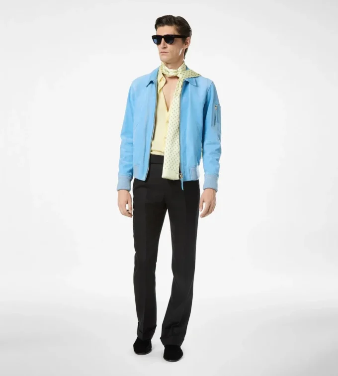Blouson à col en daim cachemire Blouson à col en daim cachemire