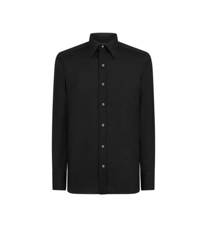 Chemise slim fit en satin crêpe