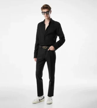 Chemise slim fit en satin crêpe Chemise slim fit en satin crêpe