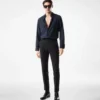 Chemise slim fit en twill léger en cachemire