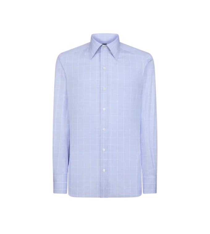 Chemise slim fit Prince de Galles raffinée