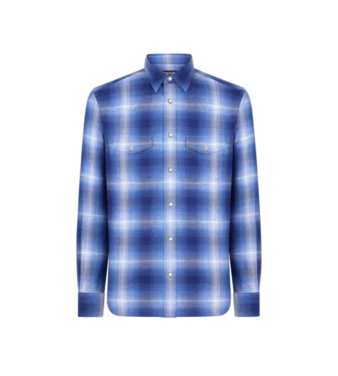 Chemise western à carreaux dégradés