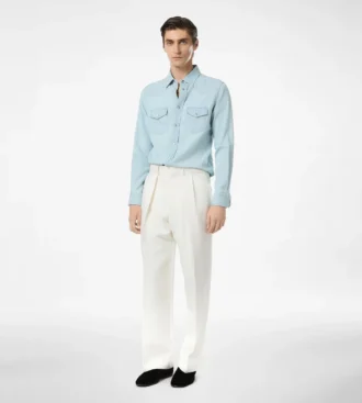 Chemise western en chambray denim Chemise western en chambray denim