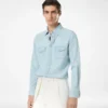 Chemise western en chambray denim