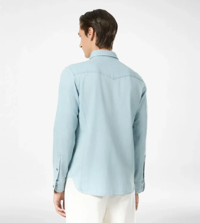 Chemise western en chambray denim