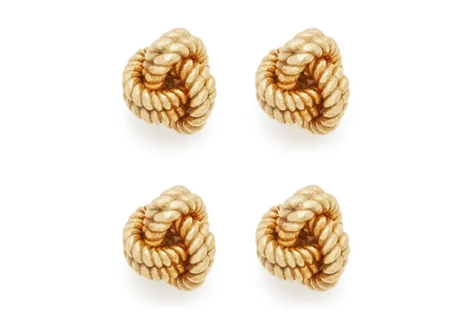 Clous d&rsquo;oreilles nœud en or jaune 18 carats