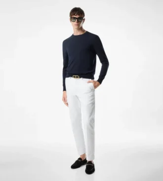 Col rond en pure laine fine
