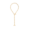 Collier Grace Lariat en laiton doré vintage